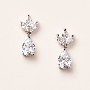 NEW ~ Anthropologie BHLDN, Petite Fleurette CZ Dangle Earrings